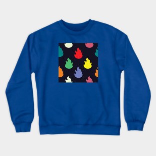 Colorful Fire Flame Lit Pattern Crewneck Sweatshirt